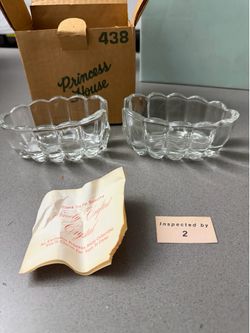 Princess House Crystal Dessert/Berry Bowls Set of 2 #438 w/ Original Box