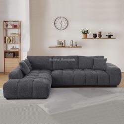 Oversized Tufted Lounge Style L-shaped Modular Chaise Sectional Sofa Couch