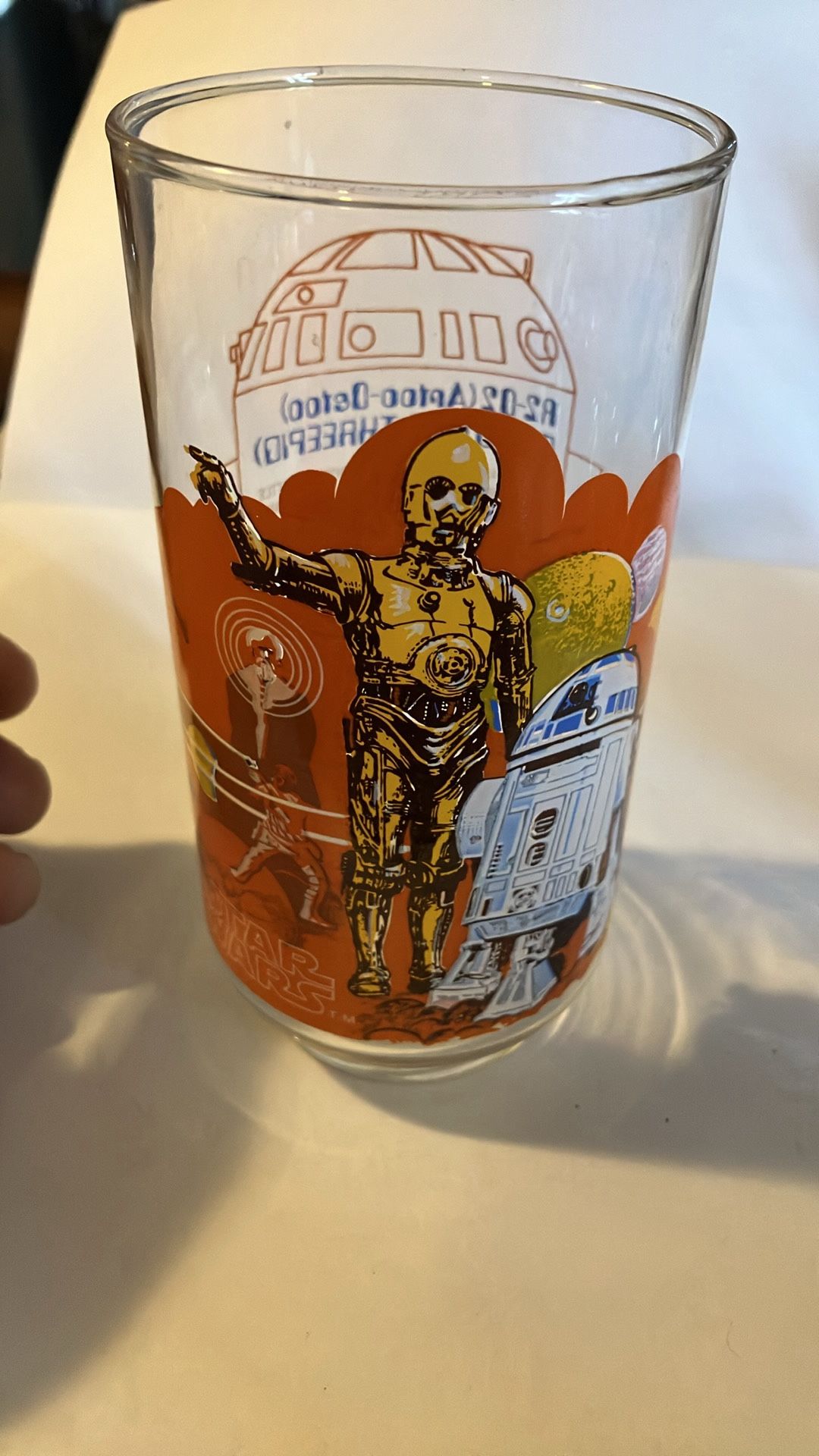 VINTAGE 1977 Burger King Star Wars Glass (C-3PO & R2-D2) Coca-Cola Promo