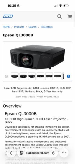 ✨ Epson QL3000B | 4K Laser Home Cinema Projector ✨