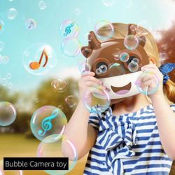 Rechargeable Bubble Machine for Kids, Monkey Automatic Bubble Camera Blower Toy with Light and Music for Parties, Weddings, Outdoor, 800+ Bubbles Per 