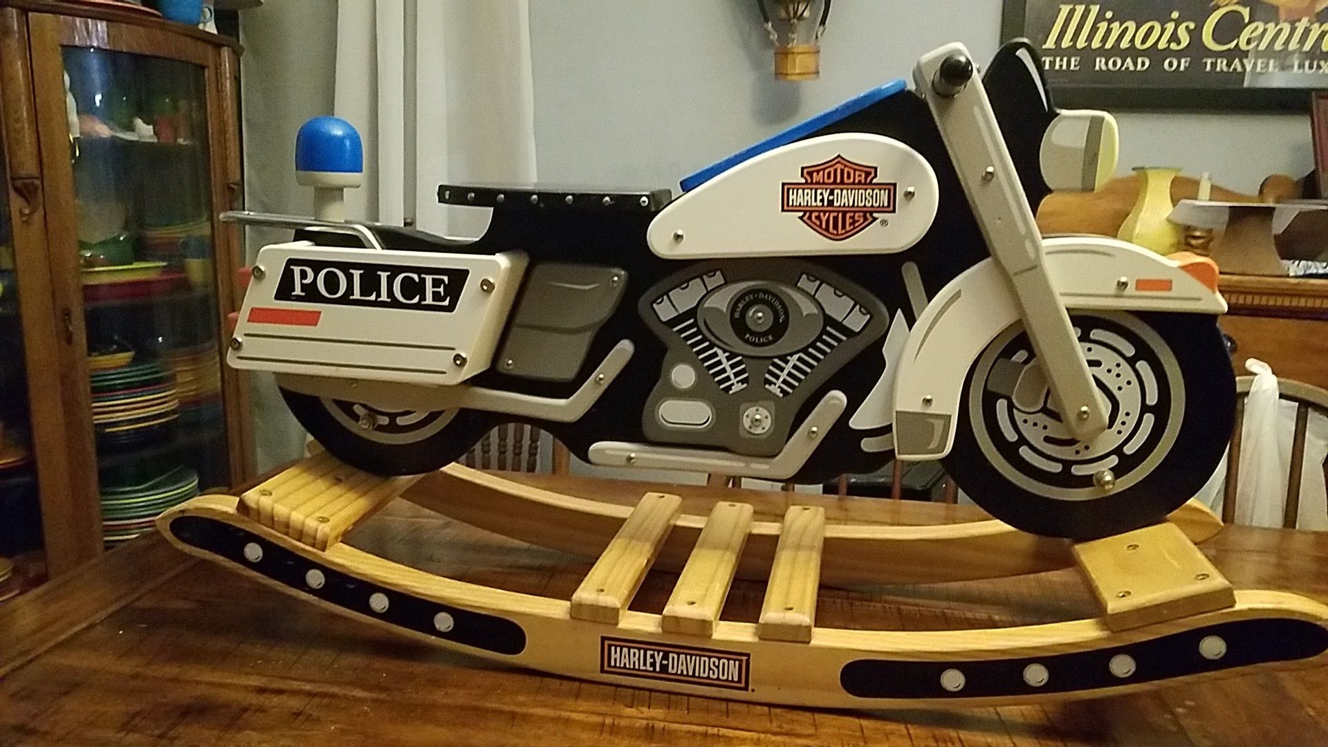 KidKraft wooden Harley Davidson police motorcycle