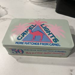 Vintage 1992 Camel Lights Cigarettes Tin Joe Cool 50 books of matches Sealed