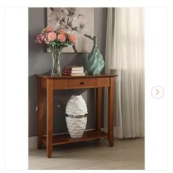 Convenience Concepts American Heritage 32 in. Cherry Standard Rectangle Wood Console Table with Drawers