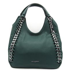 Karl Lagerfeld Gael Leather Tote Bag in Veridian 100% Genuine Pebbled Leather