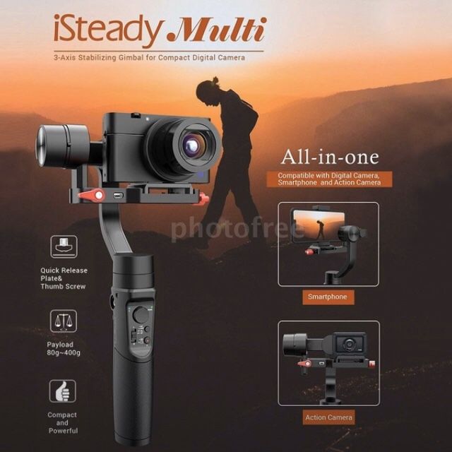 hohem isteady multi gimbal camera/iphone/dslr/gopro image stabilizer