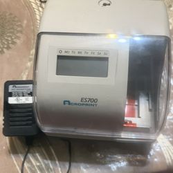 Acroprint ES700 Time Clock - Employee Time Recorder w/ Power Adapter