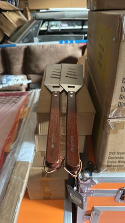 BBQ Spatulas with Wood Handles – Set of 2
