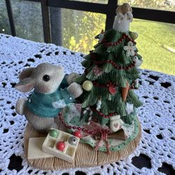 Vintage Enesco 1998 Blushing Bunnies “Blessings On The Tree For All To See”