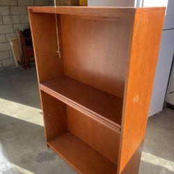 2 Brown Wood Bookshelves 