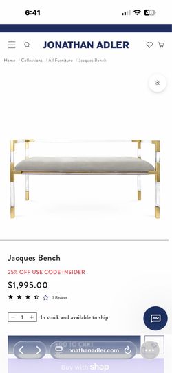 Jonathan Adler Jacques bench