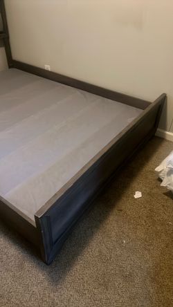 Grey wood  Queen Size bed