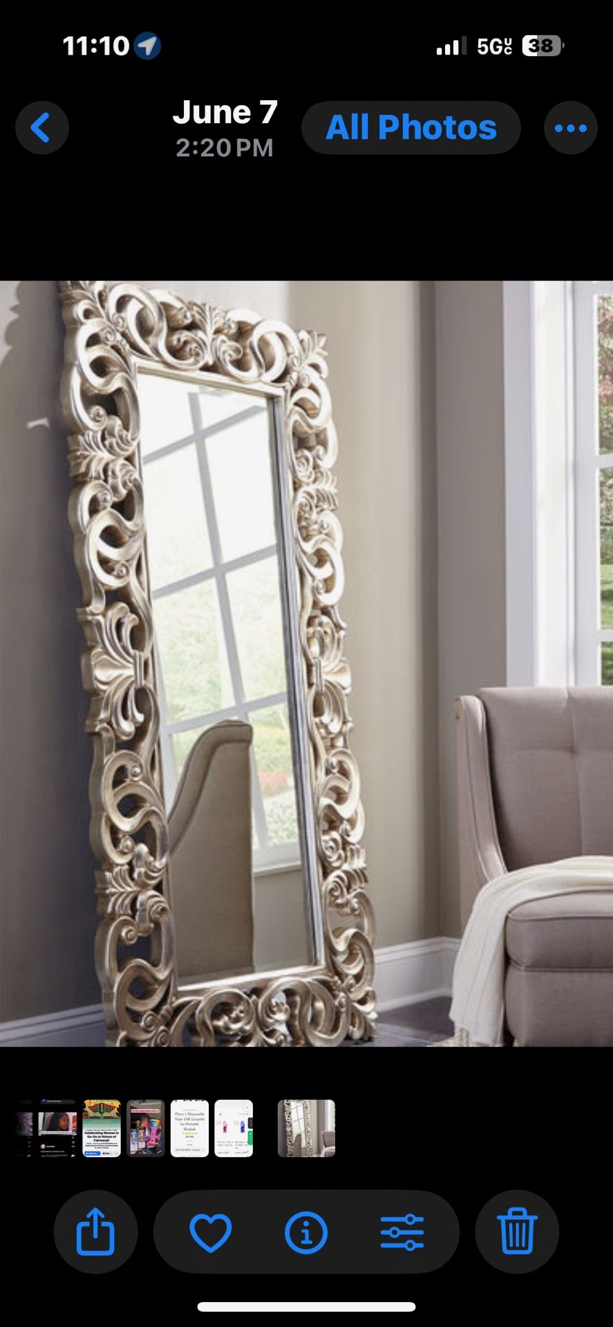 Large Gold Mirror