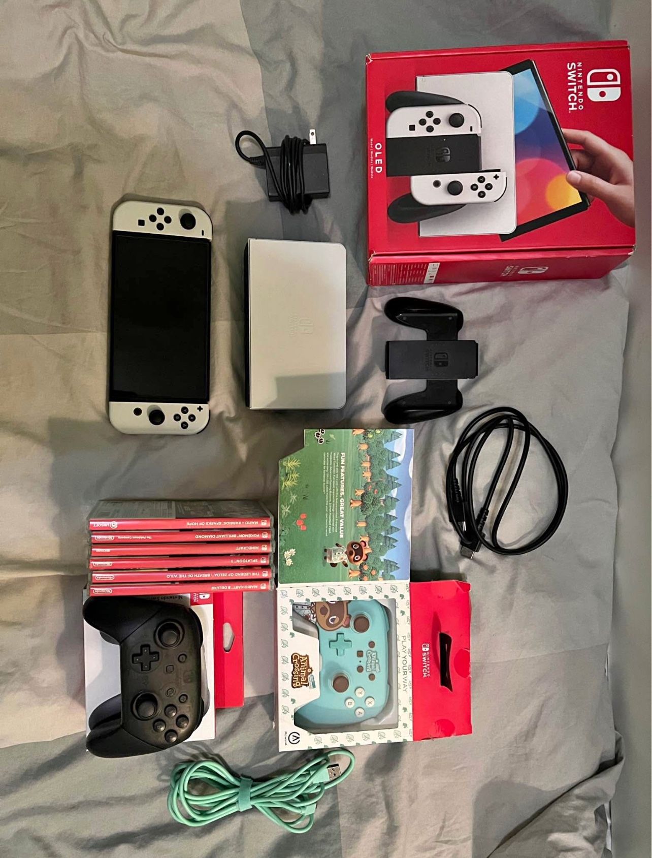 OLED SWITCH Model-WITH Games- 64GB - White