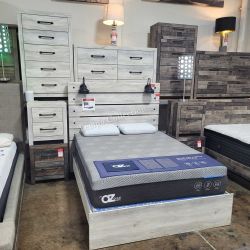 3-Pcs Bedrrom Set, Queen Bed Frame, Dresser and N.stand, King Size is available too, SKU#10B192SET