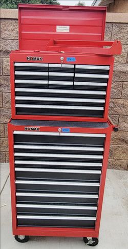 Red Tool Chest & Cabinet- 21 Drawers