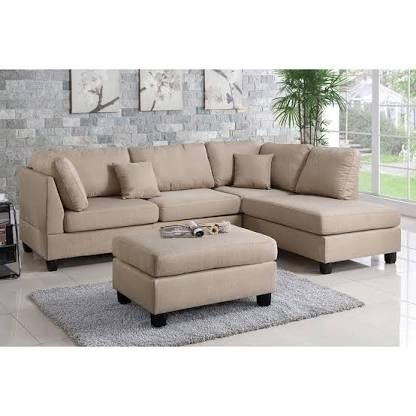 Brand new 104" x 75" tan linen sectional + ottoman,New Products : American Fashion Style Bags On Sale