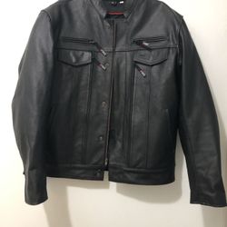 JACKETS 4 BIKES LEATHER MOTORCYCLE JACKET Size LARGE