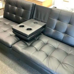 Folding Futon With USB Port And Cupholder