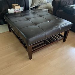 Ottoman Brown Faux leather 