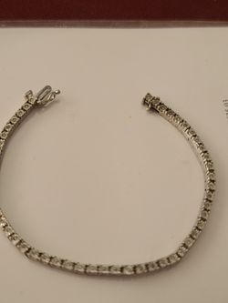 New Beautiful Sterling Silver And Diamond Bracelet 6 1/2 Inch 🎁now Marked Down