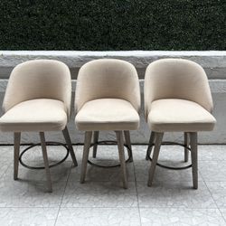 (LIKE NEW) 3 Designer Swivel Counter Stools