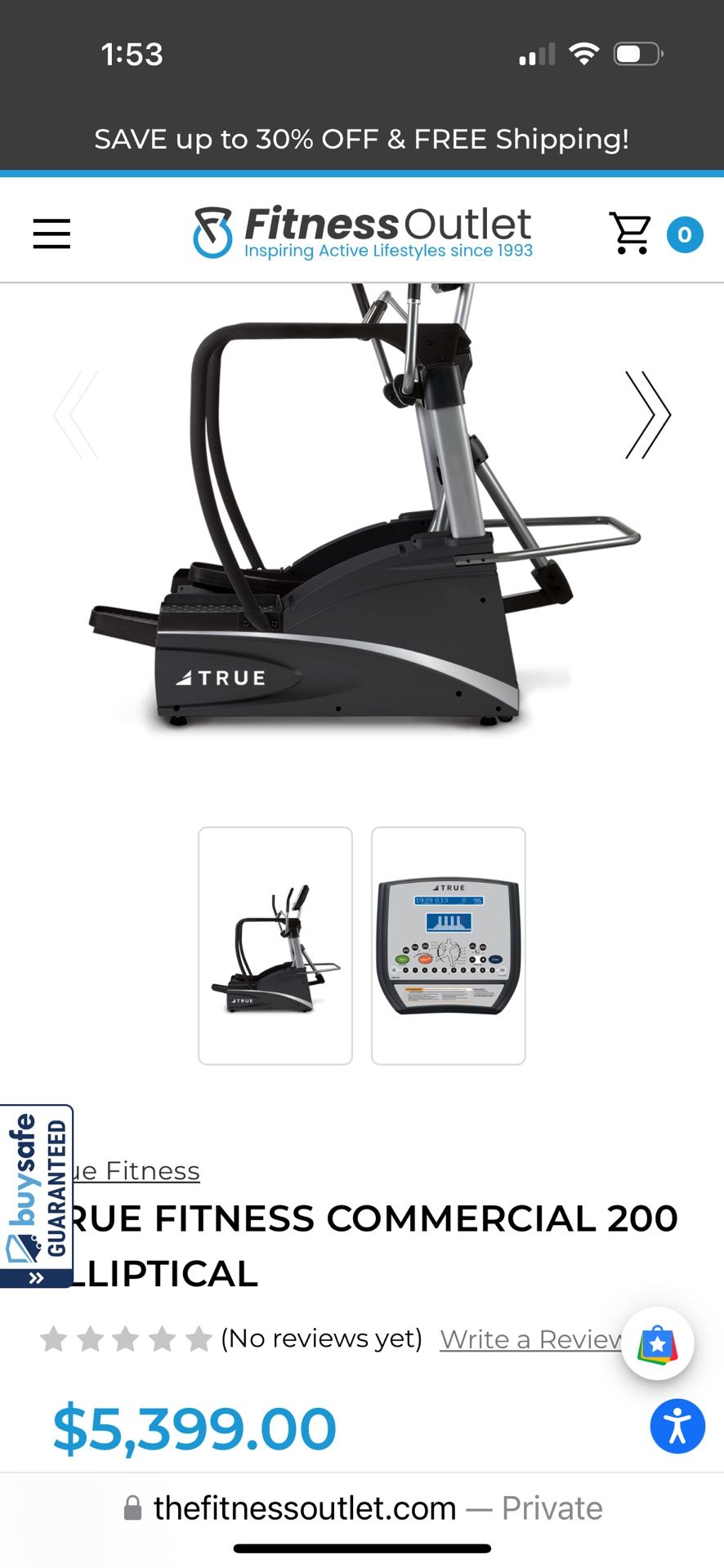 True fitness 200 elliptical machine like new workout equipment