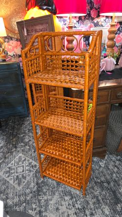 Orange Rattan collapsible/fold up shelf