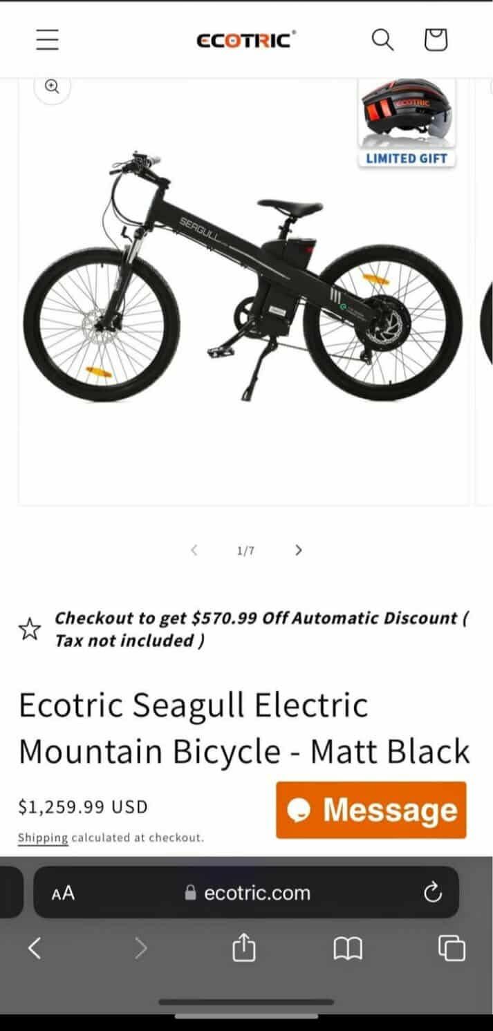 Ecotric Electric Bike