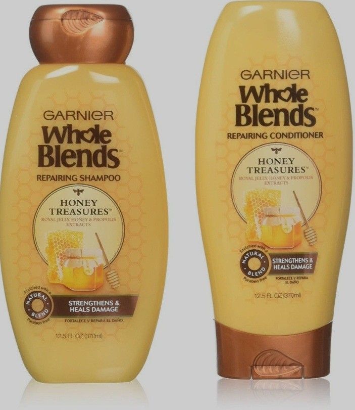 Garnier Whole Blends Honey Treasures Repairing Shampoo & Conditioner, For Damaged Hair