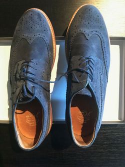JCrew - Mens Kenton Suede Wing Tips US-12 Navy (original box & shoe bags)