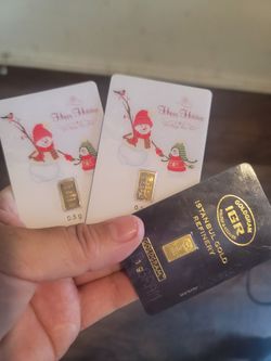 2 grams of 24k, bullion,  2 of 0.5 and 1 of 1 gr