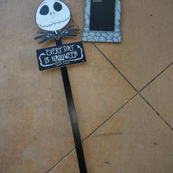 Jack Skellington Yard Stake + Chalkboard Tombstone