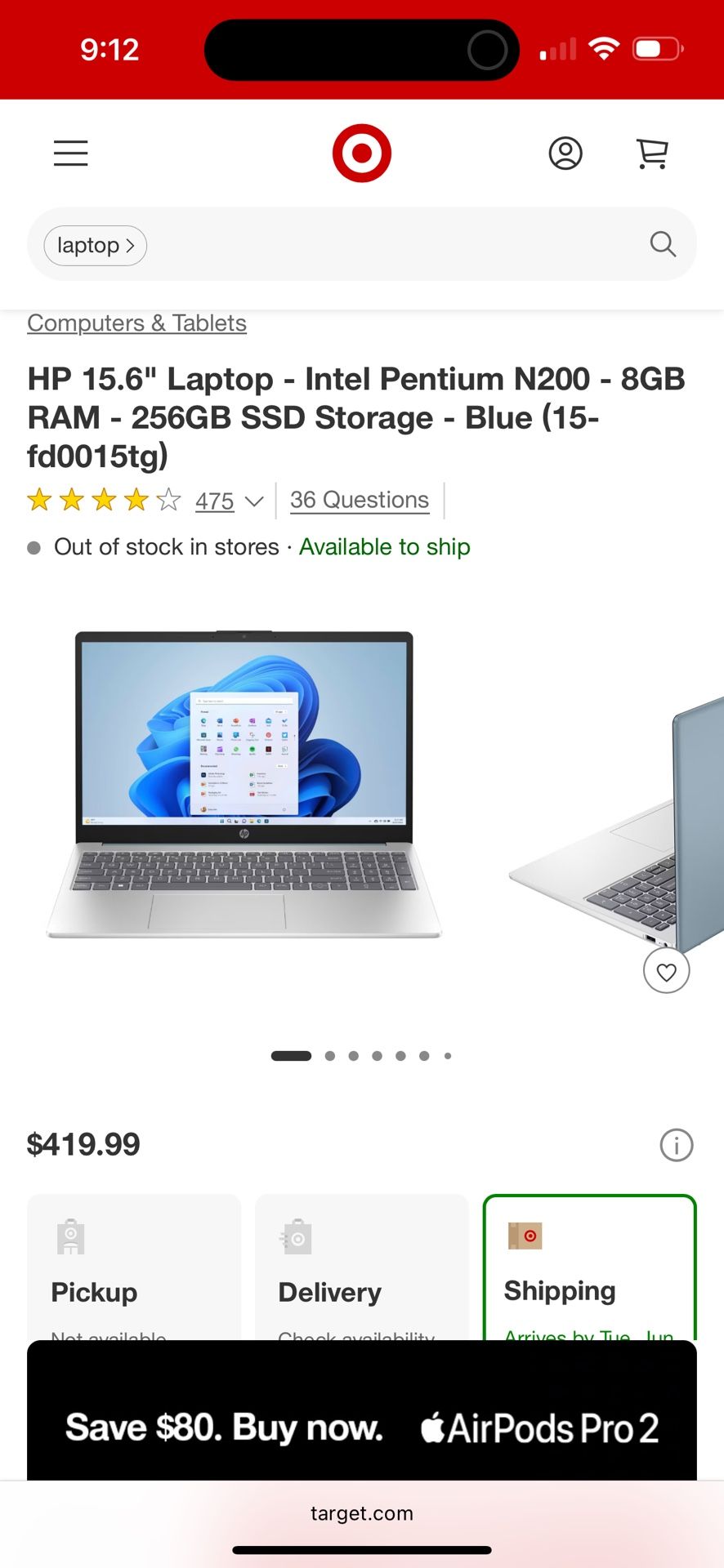 15inch Touchscreen Laptop