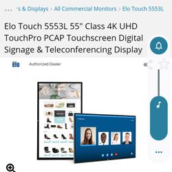 ELO Touch 5553 L 55-in Class 4K Ultra HD Touchpro PCap Touch Screen Digital Signature Teleconferencing And Display POS Computer