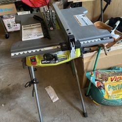 Ryobi Compact Portable Corded Jobsite Table Saw With Folding Stand