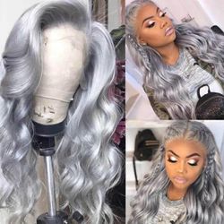 Grey Body Wave Lace Wig