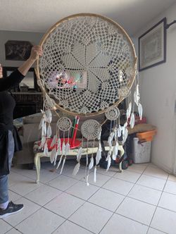 White 5 Feet Tall Dream Catcher Pack Of 3