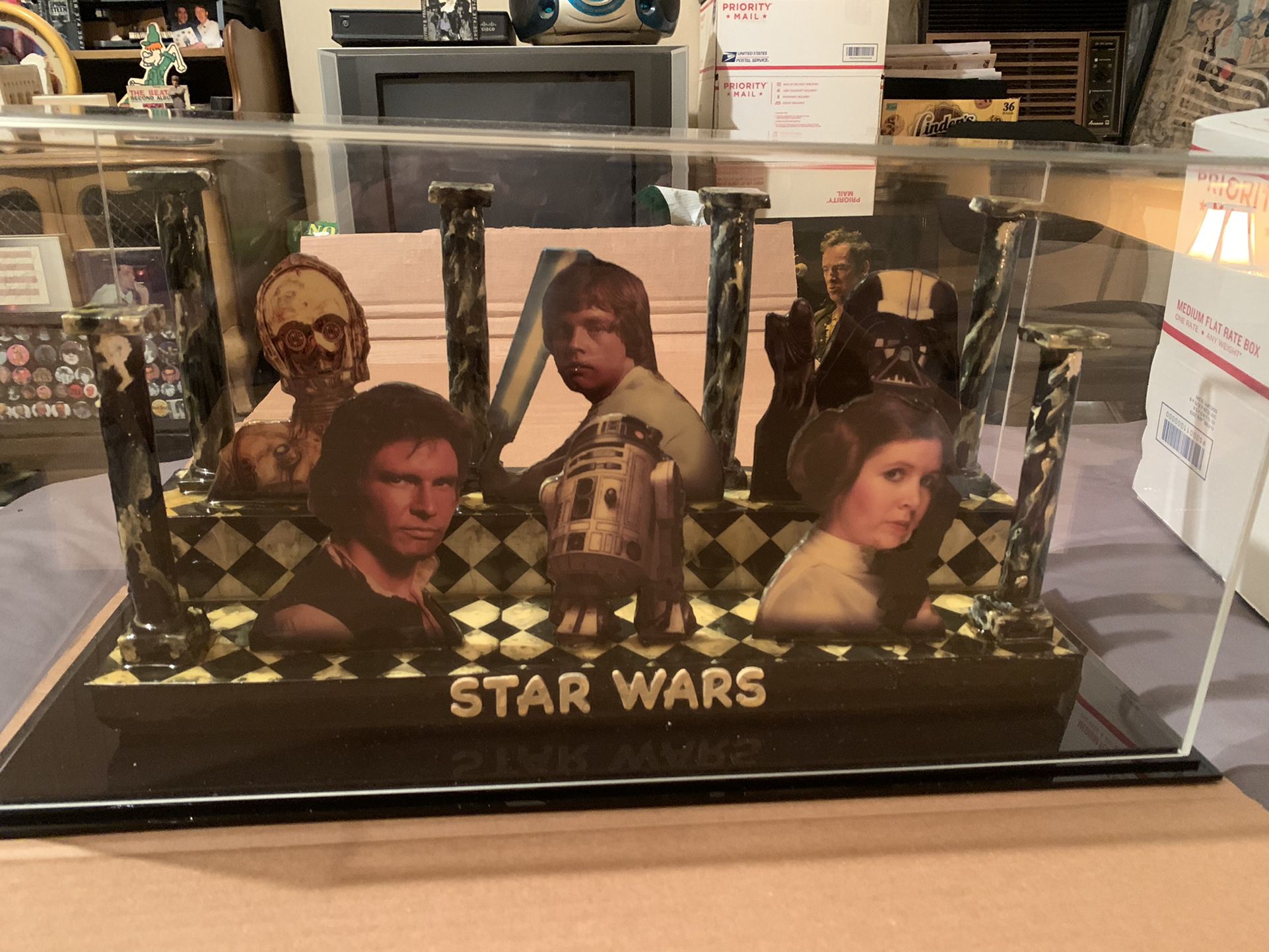 Star Wars mixed media sculpture one-of-a-kind large piece custom display case available upon 