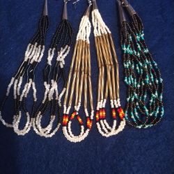 Dangling Earrings With Multiple Color Beads