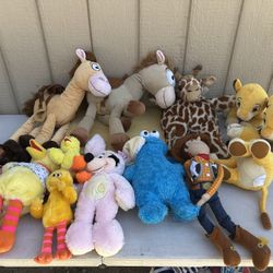 Lot Of 13 Plushy Stuffed Animals Various Characters N Some Vintage From 90s Make Offer Make Offer 