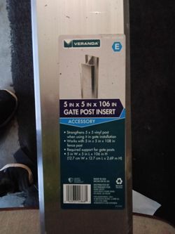 5 in. x 5 in. x 106 in. Aluminum Insert Fence Gate Metal Post
