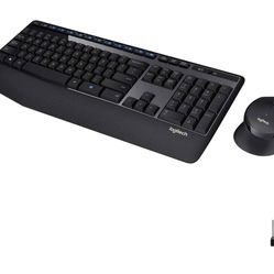 Logitech MK345 Wireless Combo Full-Sized Keyboard with Palm Rest and Comfortable Right-Handed Mouse, 2.4 GHz Wireless USB Receiver, Compatible with PC