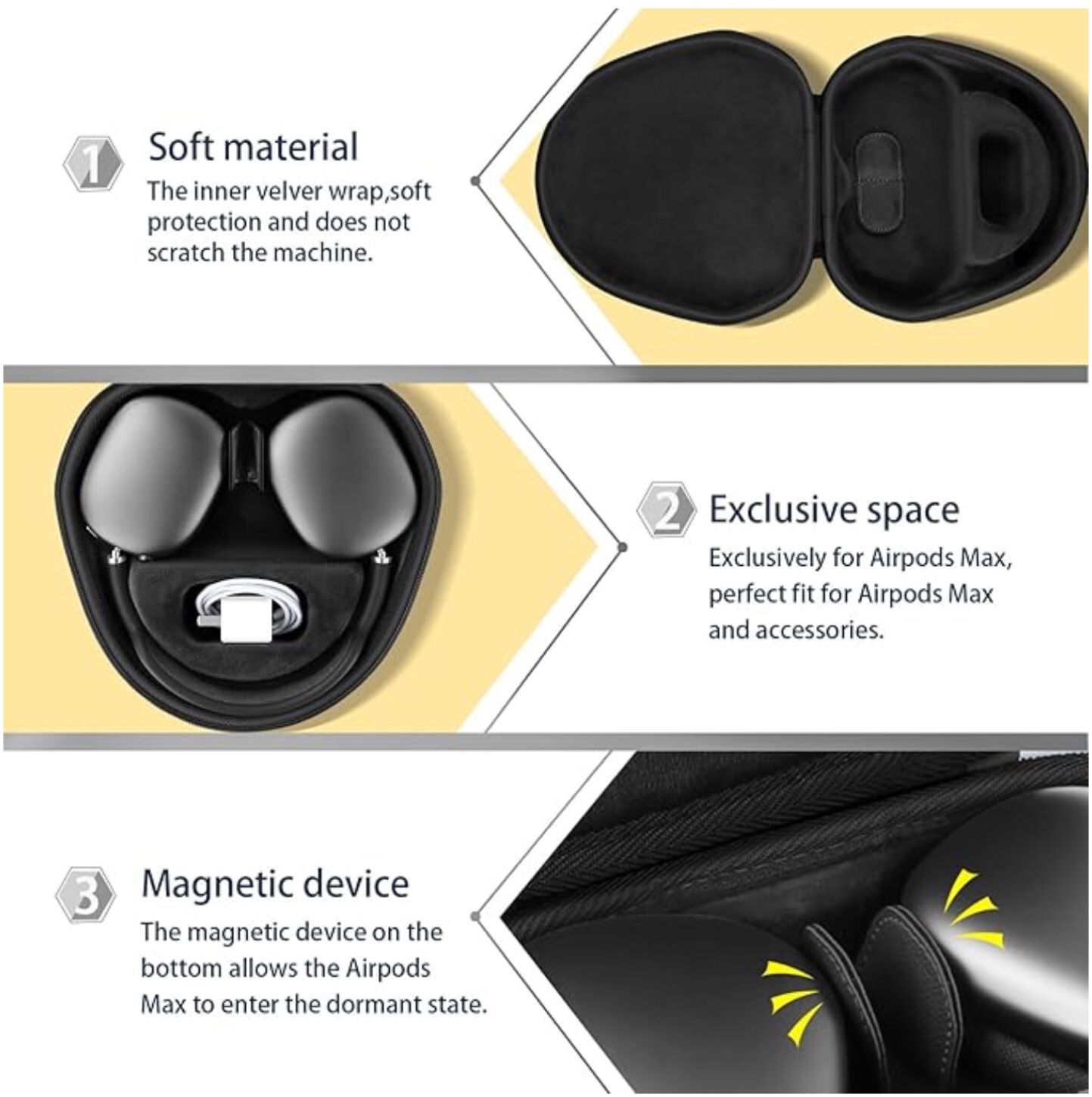 Hard Case with Sleep Mode Replacement for Apple AirPods Max