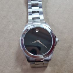 Movado Junior Sport Men's Quartz Watch - Stainless Steel. New Japanese Battery, Good Working.
Not Box- Not Paper