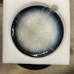 8” Stoneware Coupe Dinner Plates with Reactive Glaze Finish