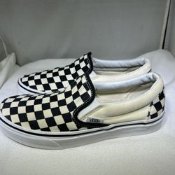 VANS Checkered Classic Slip-on Skate Shoes Sneaker gum sole Men's 5 Women's 6.5