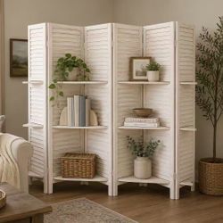 NEW 6 Panels 67 Inch Tall 6 Panel Wooden Privacy Wall Home Decor Office Dorm Separation Freestanding Room Divider 