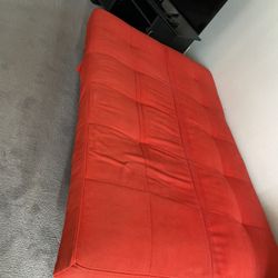Red  Futon Couch In Good Condition 