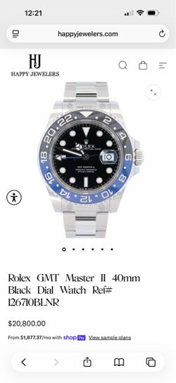 2023 Rolex GMT Master II 40mm Black Dial Watch Ref# 126710BLNR